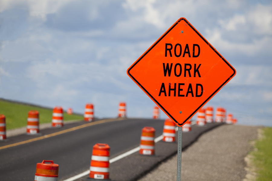 Virginia work zone along Interstate 95 near Fredericksburg